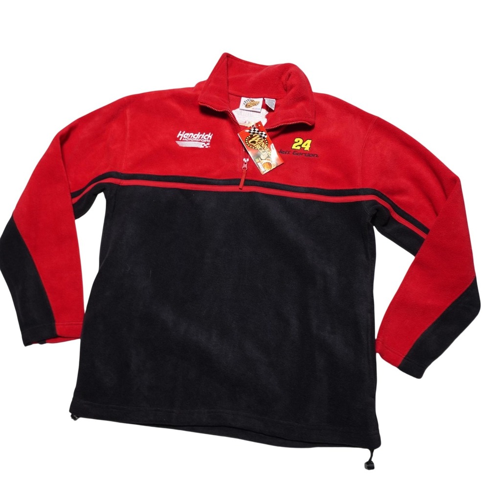 Jeff Gordon 24 Sweatshirt Mens M Red Black NASCAR Racing Fleece Winner's Circle